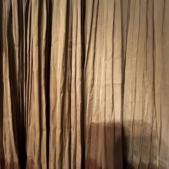 by anthropologie M Tiered Skirt Drop Waist Length 33 Elastic Waist Gold /brown - Picture 6 of 7